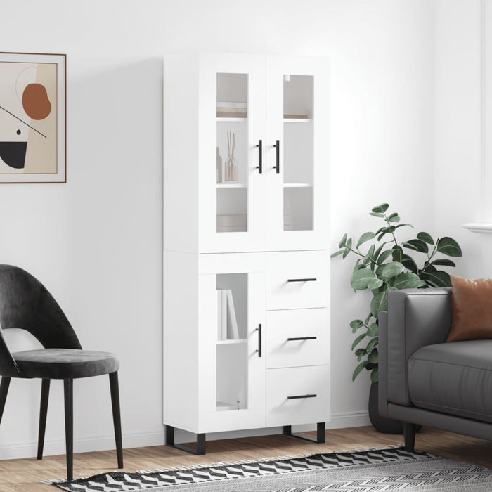 Dulap înalt, alb, 69,5x34x180 cm, lemn compozit WALTI