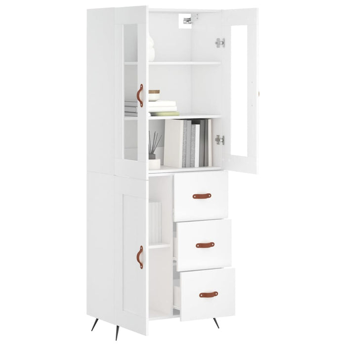 Dulap înalt, alb, 69,5x34x180 cm, lemn compozit WALTI