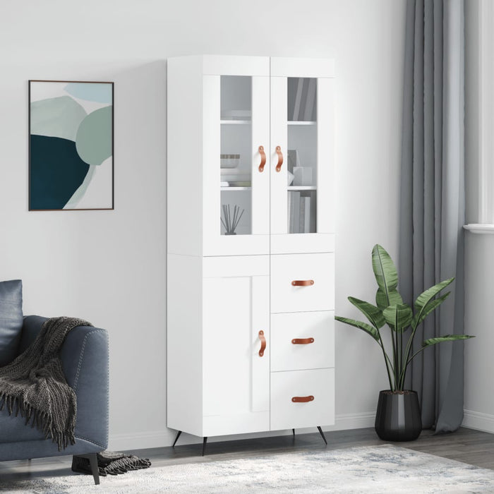 Dulap înalt, alb, 69,5x34x180 cm, lemn compozit WALTI