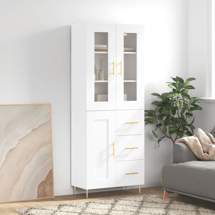 Dulap înalt, alb, 69,5x34x180 cm, lemn compozit WALTI