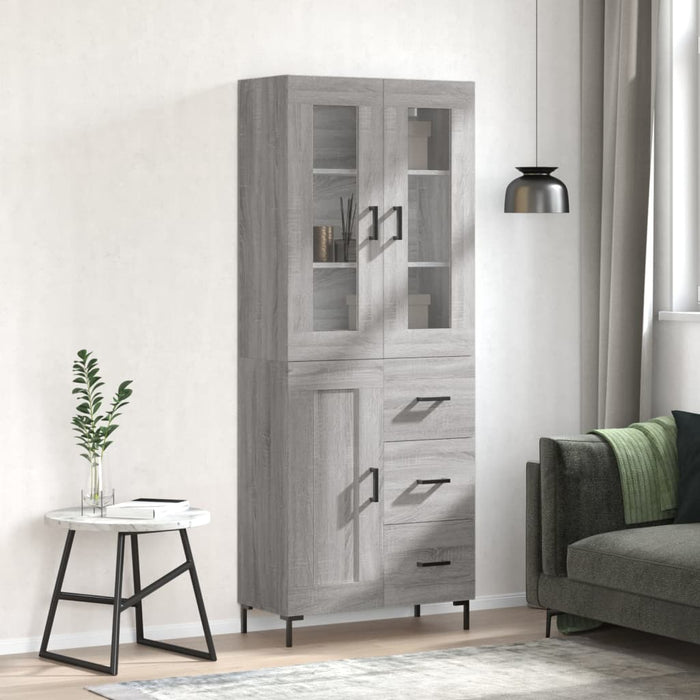 Dulap înalt, gri sonoma, 69,5x34x180 cm, lemn compozit - WALTI WALTI