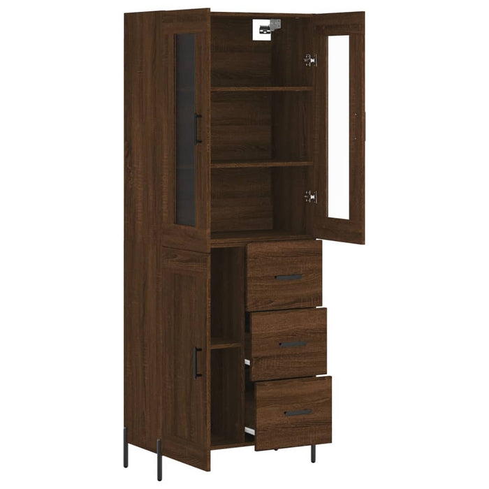 Dulap înalt, stejar maro, 69,5x34x180 cm, lemn compozit WALTI