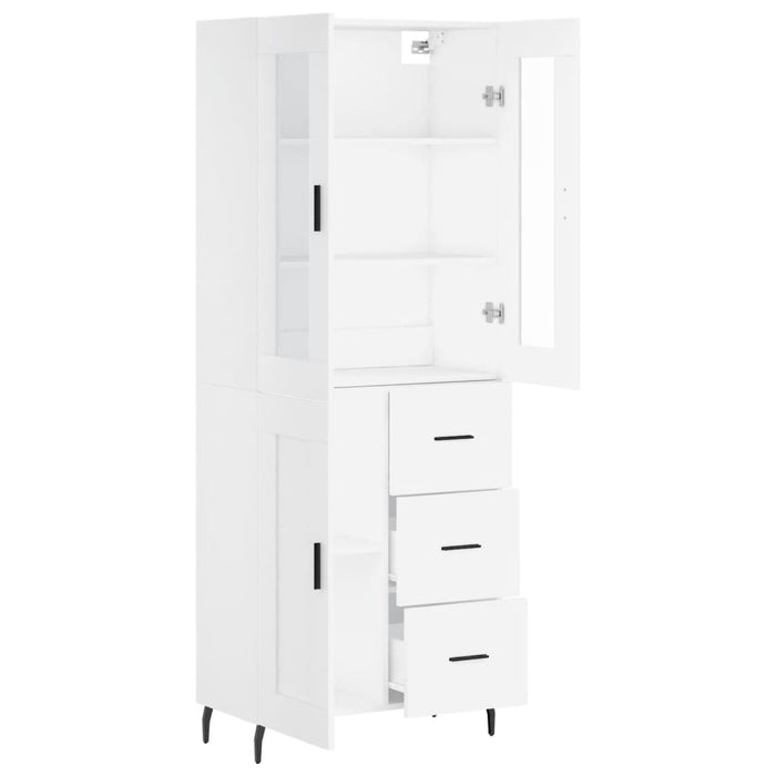 Dulap înalt, alb, 69,5x34x180 cm, lemn compozit - WALTI WALTI
