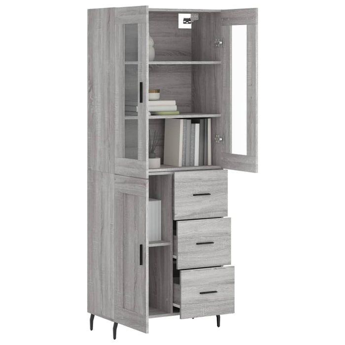 Dulap înalt, gri sonoma, 69,5x34x180 cm, lemn compozit - WALTI WALTI