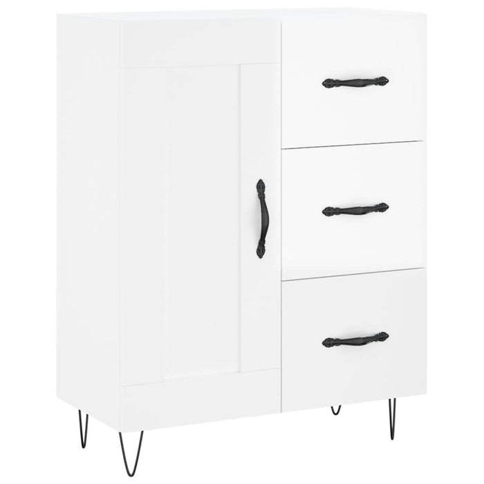 Dulap înalt, alb extralucios, 69,5x34x180 cm, lemn compozit WALTI