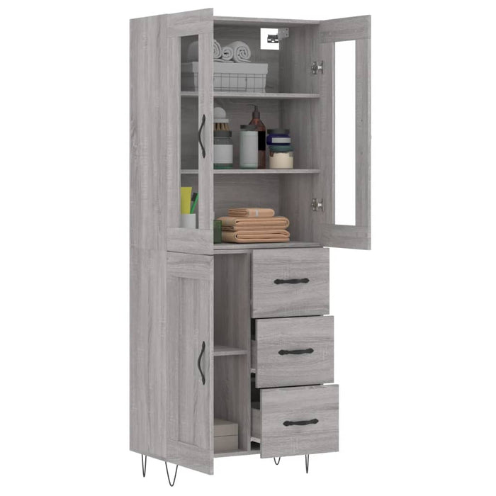 Dulap înalt, gri sonoma, 69,5x34x180 cm, lemn compozit - WALTI WALTI