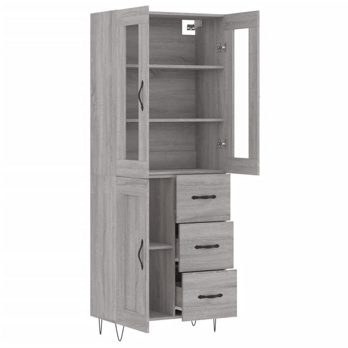 Dulap înalt, gri sonoma, 69,5x34x180 cm, lemn compozit - WALTI WALTI
