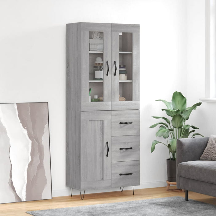 Dulap înalt, gri sonoma, 69,5x34x180 cm, lemn compozit - WALTI WALTI