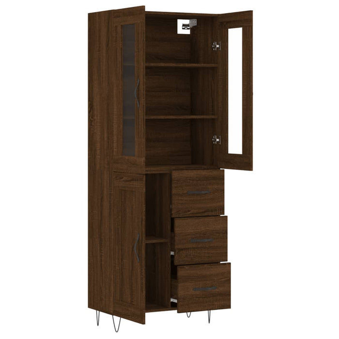 Dulap înalt, stejar maro, 69,5x34x180 cm, lemn compozit WALTI