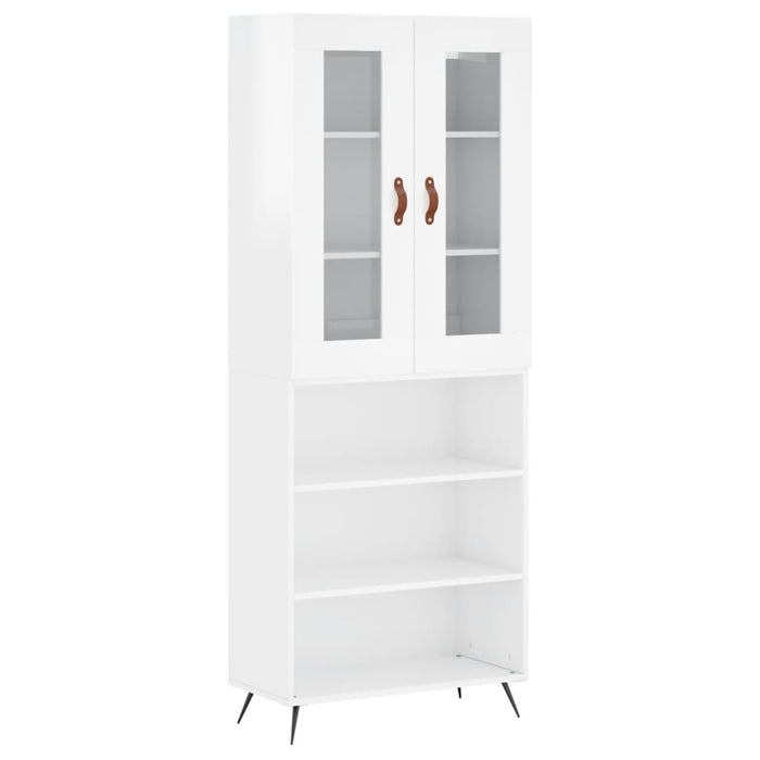 Dulap înalt, alb extralucios, 69,5x34x180 cm, lemn compozit WALTI