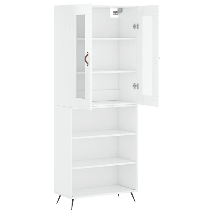 Dulap înalt, alb extralucios, 69,5x34x180 cm, lemn compozit WALTI