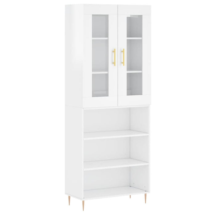 Dulap înalt, alb extralucios, 69,5x34x180 cm, lemn compozit WALTI