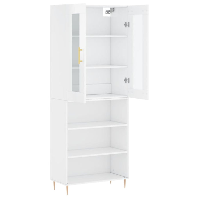 Dulap înalt, alb extralucios, 69,5x34x180 cm, lemn compozit WALTI