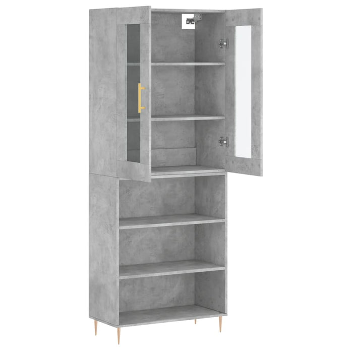 Dulap înalt, gri beton, 69,5x34x180, lemn compozit - WALTI WALTI