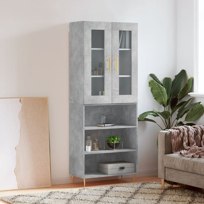 Dulap înalt, gri beton, 69,5x34x180, lemn compozit - WALTI WALTI