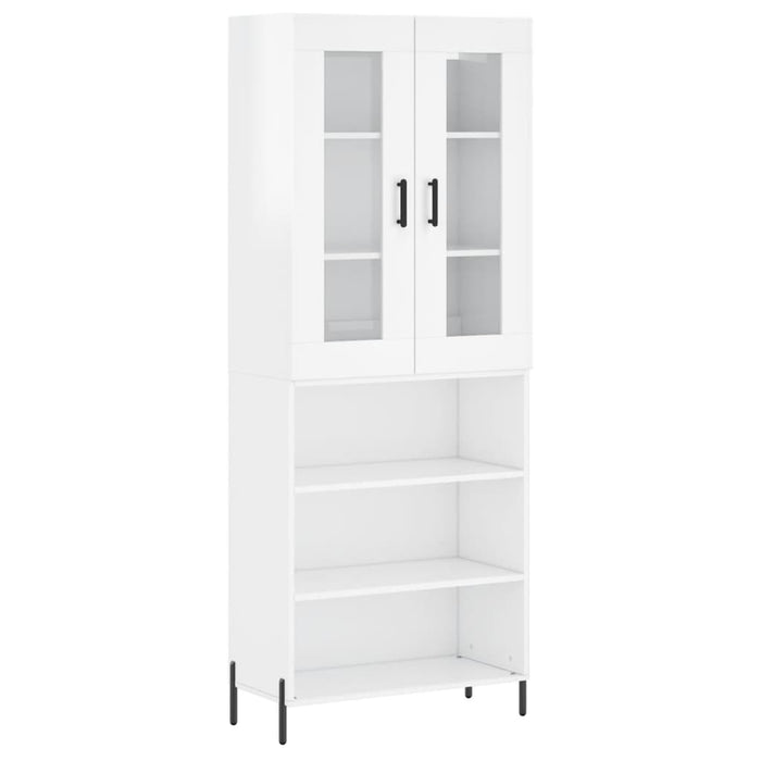 Dulap înalt, alb extralucios, 69,5x34x180 cm, lemn compozit WALTI
