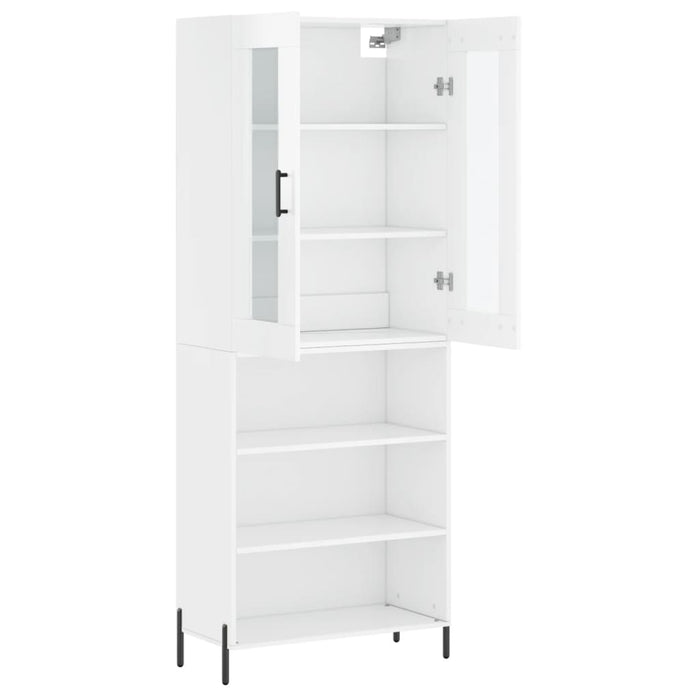 Dulap înalt, alb extralucios, 69,5x34x180 cm, lemn compozit WALTI