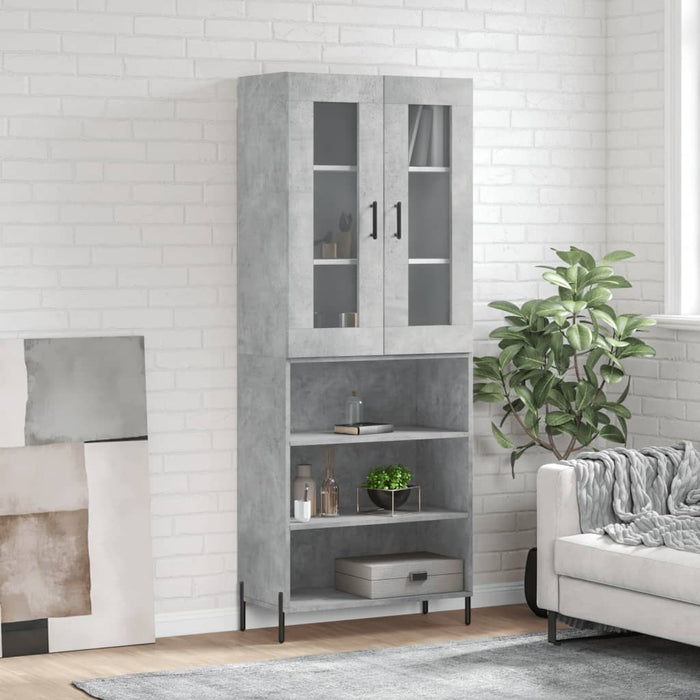Dulap înalt, gri beton, 69,5x34x180, lemn compozit - WALTI WALTI