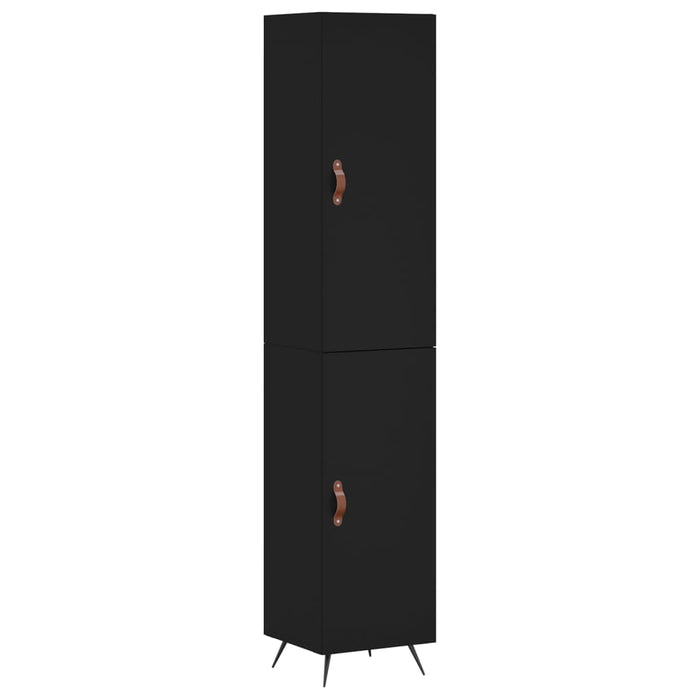 Dulap înalt, negru, 34,5x34x180 cm, lemn prelucrat WALTI