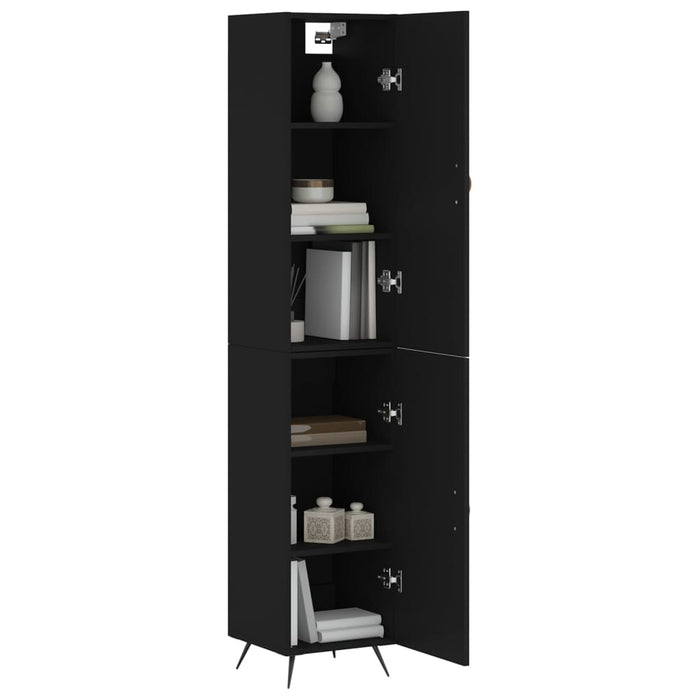 Dulap înalt, negru, 34,5x34x180 cm, lemn prelucrat WALTI