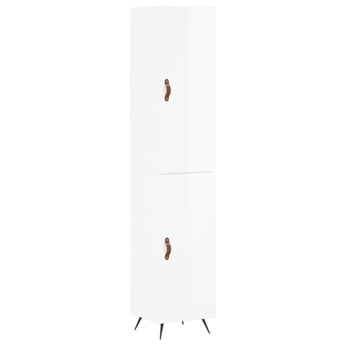 Dulap înalt, alb extralucios, 34,5x34x180 cm, lemn prelucrat WALTI