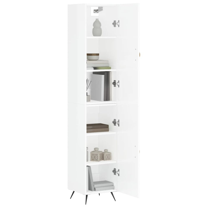 Dulap înalt, alb extralucios, 34,5x34x180 cm, lemn prelucrat WALTI