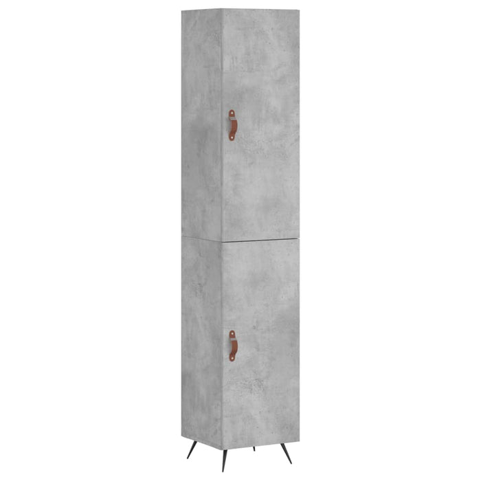 Dulap înalt, gri beton, 34,5x34x180 cm, lemn prelucrat WALTI