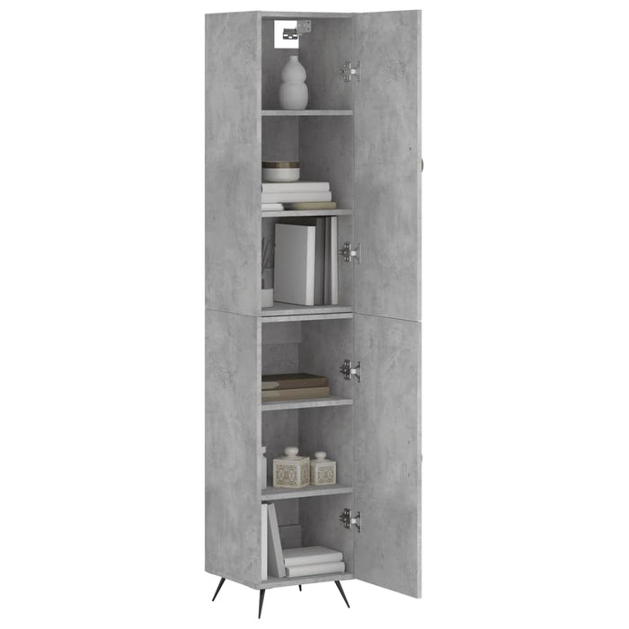 Dulap înalt, gri beton, 34,5x34x180 cm, lemn prelucrat WALTI