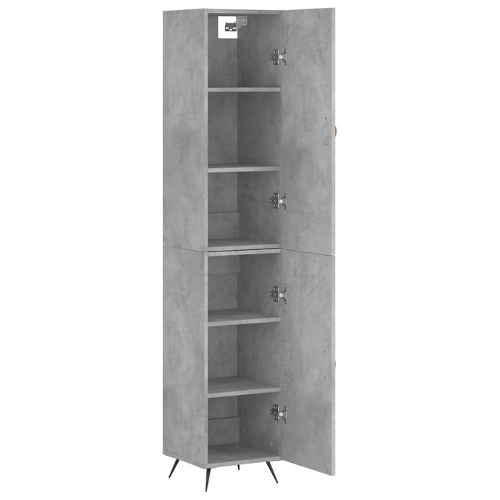 Dulap înalt, gri beton, 34,5x34x180 cm, lemn prelucrat WALTI