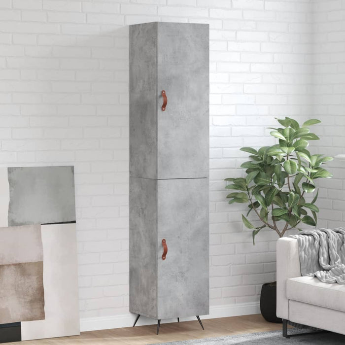 Dulap înalt, gri beton, 34,5x34x180 cm, lemn prelucrat WALTI