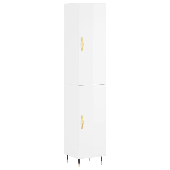 Dulap înalt, alb extralucios, 34,5x34x180 cm, lemn prelucrat WALTI