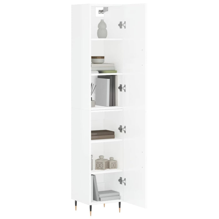 Dulap înalt, alb extralucios, 34,5x34x180 cm, lemn prelucrat WALTI