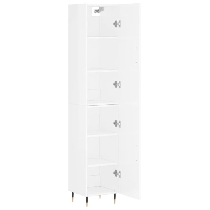 Dulap înalt, alb extralucios, 34,5x34x180 cm, lemn prelucrat WALTI