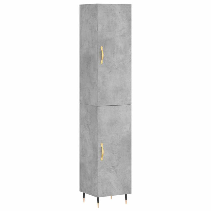 Dulap înalt, gri beton, 34,5x34x180 cm, lemn prelucrat WALTI