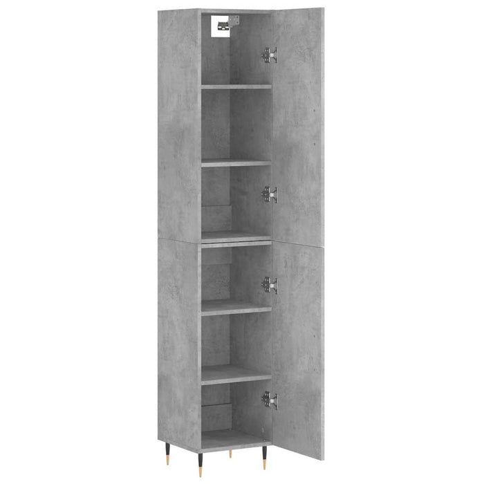 Dulap înalt, gri beton, 34,5x34x180 cm, lemn prelucrat WALTI