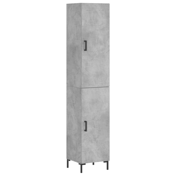 Dulap înalt, gri beton, 34,5x34x180 cm, lemn prelucrat WALTI