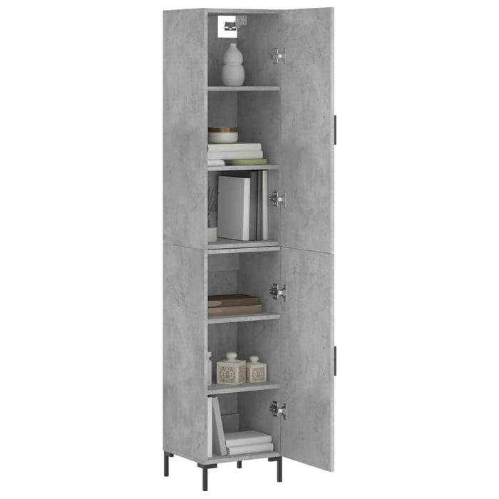 Dulap înalt, gri beton, 34,5x34x180 cm, lemn prelucrat WALTI