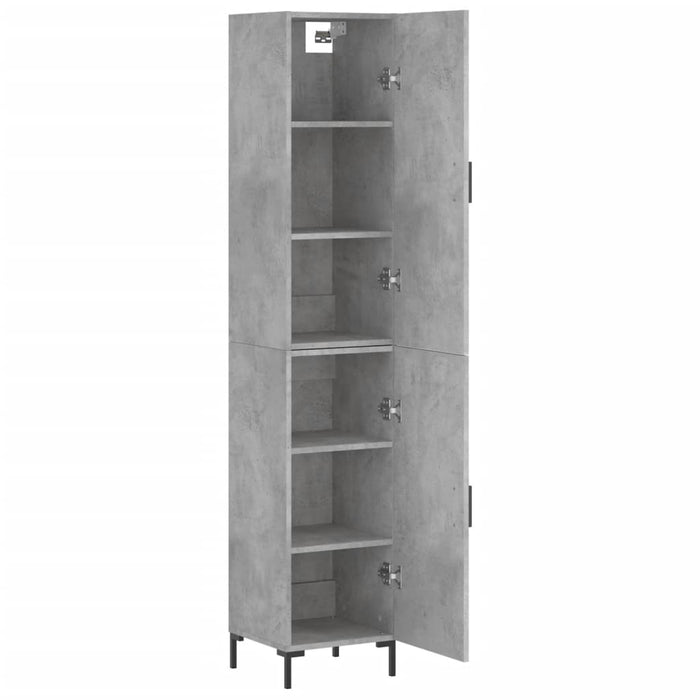 Dulap înalt, gri beton, 34,5x34x180 cm, lemn prelucrat WALTI