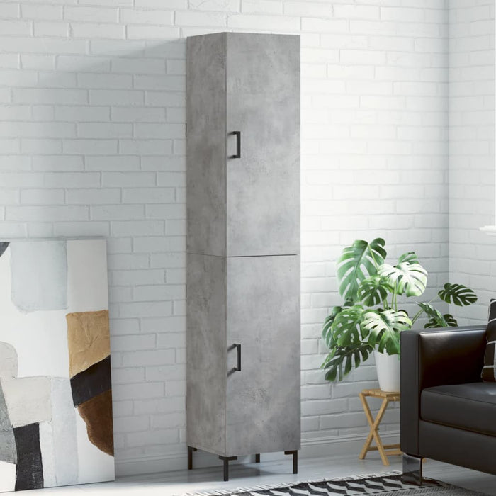 Dulap înalt, gri beton, 34,5x34x180 cm, lemn prelucrat WALTI