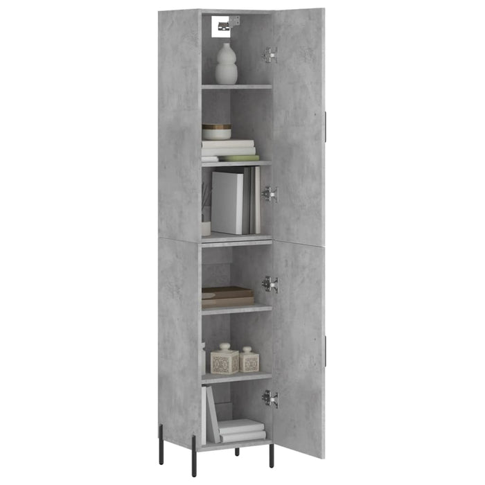 Dulap înalt, gri beton, 34,5x34x180 cm, lemn prelucrat - WALTI WALTI