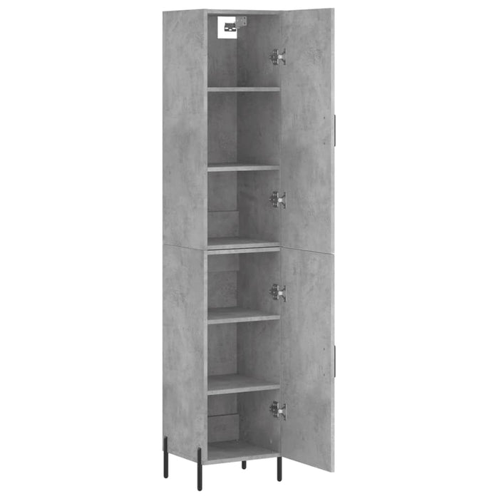Dulap înalt, gri beton, 34,5x34x180 cm, lemn prelucrat - WALTI WALTI