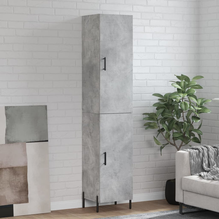 Dulap înalt, gri beton, 34,5x34x180 cm, lemn prelucrat - WALTI WALTI