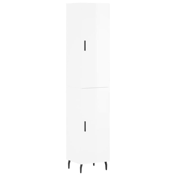 Dulap înalt, alb extralucios, 34,5x34x180 cm, lemn prelucrat WALTI