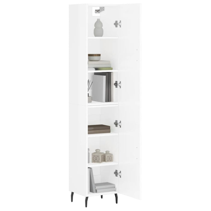 Dulap înalt, alb extralucios, 34,5x34x180 cm, lemn prelucrat WALTI
