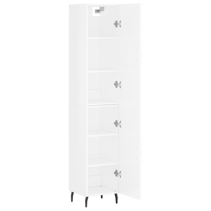 Dulap înalt, alb extralucios, 34,5x34x180 cm, lemn prelucrat WALTI