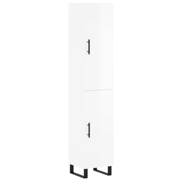 Dulap înalt, alb extralucios, 34,5x34x180 cm, lemn prelucrat WALTI