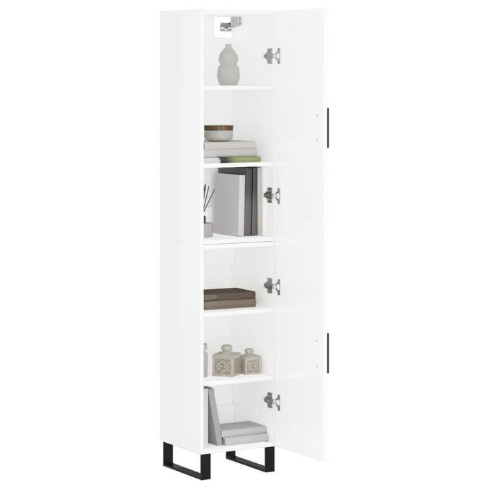 Dulap înalt, alb extralucios, 34,5x34x180 cm, lemn prelucrat WALTI
