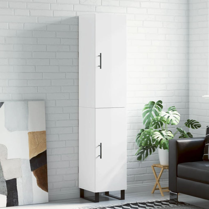 Dulap înalt, alb extralucios, 34,5x34x180 cm, lemn prelucrat WALTI