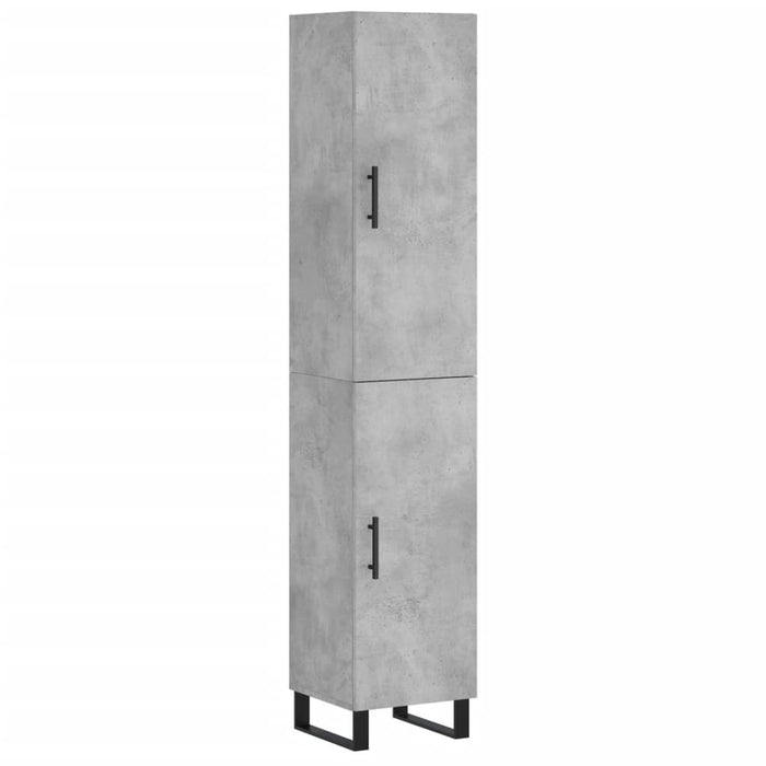 Dulap înalt, gri beton, 34,5x34x180 cm, lemn prelucrat - WALTI WALTI