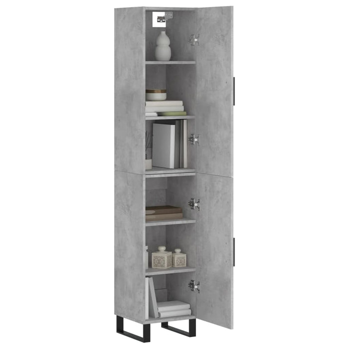 Dulap înalt, gri beton, 34,5x34x180 cm, lemn prelucrat - WALTI WALTI